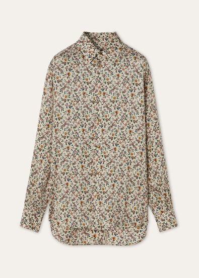 THEA SQUARE COLLAR SHIRT WISPER SILK JACQUARD