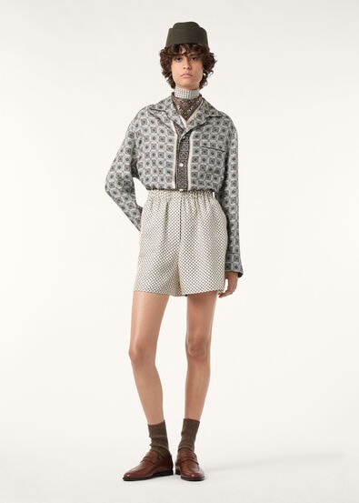 LIAN SHIRT LP MENDOZA BORDER SILK TWILL