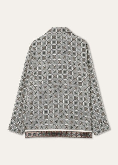 LIAN SHIRT LP MENDOZA BORDER SILK TWILL