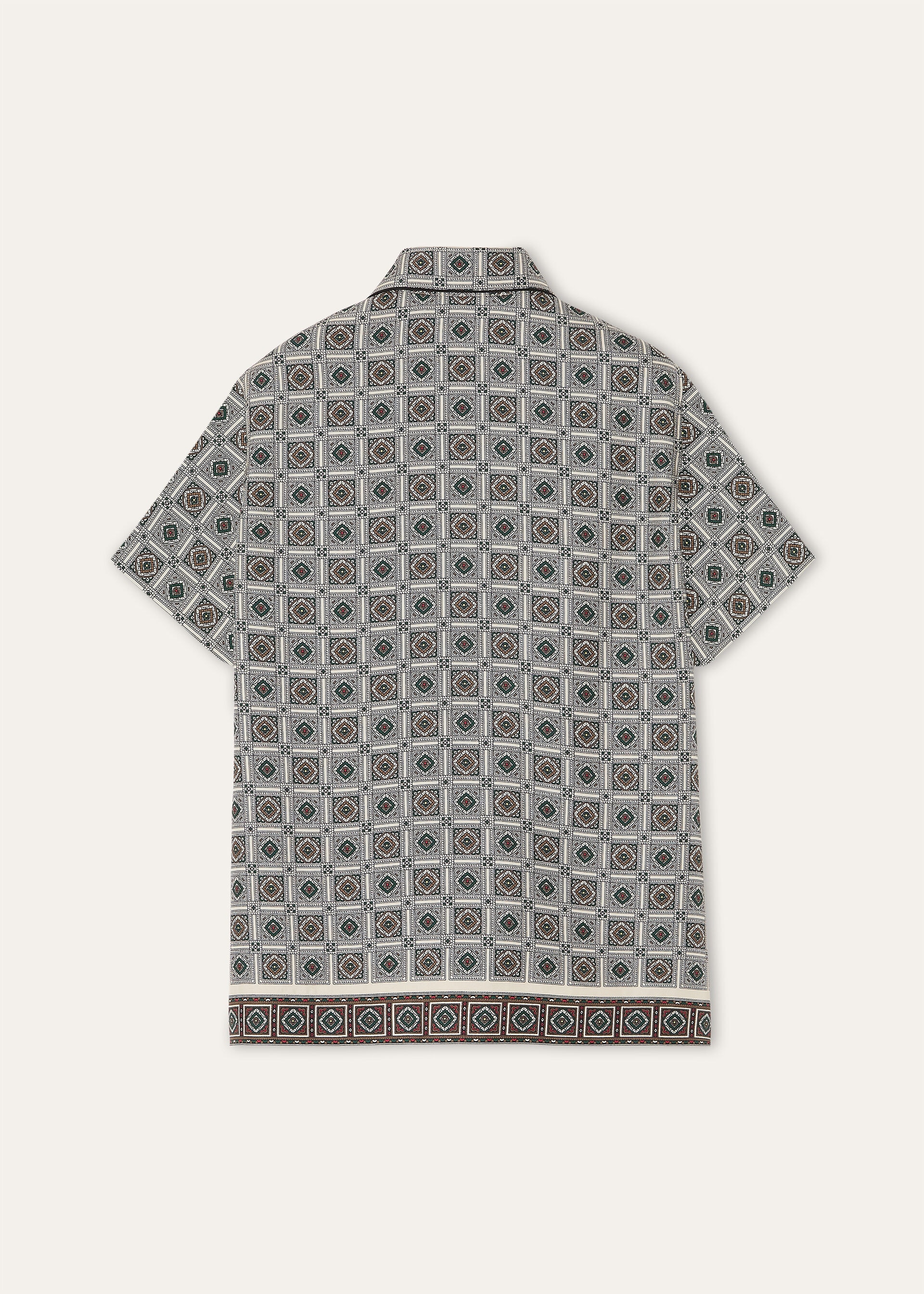 ANGELINA SS SHIRT LP MENDOZA BORDER SILK TWILL