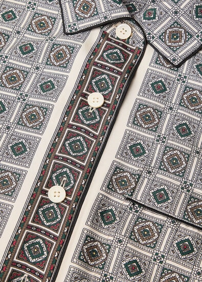 ANGELINA SS SHIRT LP MENDOZA BORDER SILK TWILL