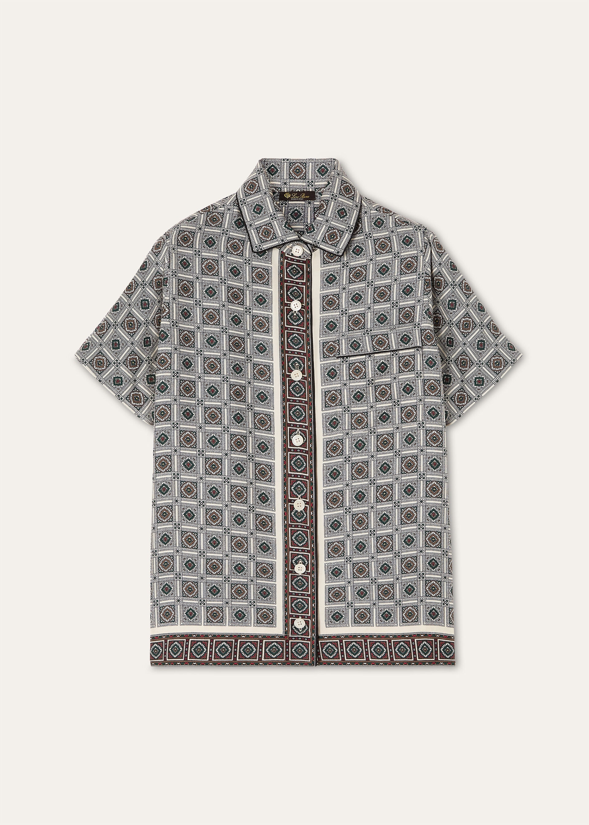 ANGELINA SS SHIRT LP MENDOZA BORDER SILK TWILL