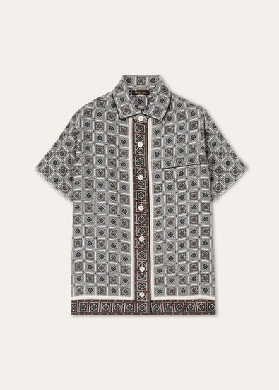 ANGELINA SS SHIRT LP MENDOZA BORDER SILK TWILL
