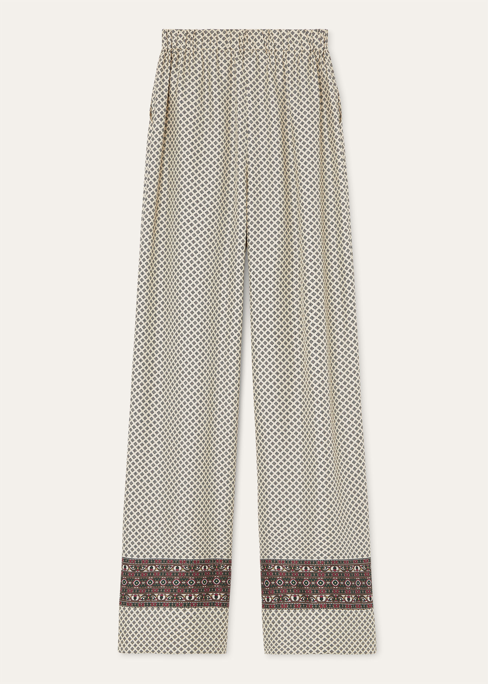 VALERIO TROUSERS LP CHACO BORDER SILK TWILL