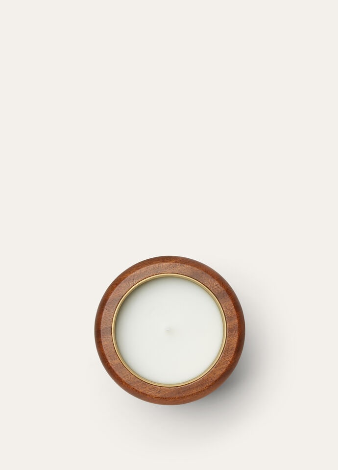Mystic Fleece Candle Medium Wood Natural Mahogany Wood