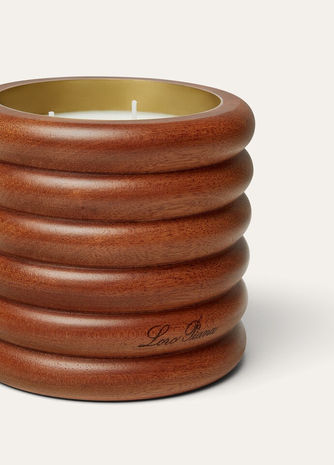 Mystic Fleece Candle Large Wood Natural Mahogany Wood | Loro