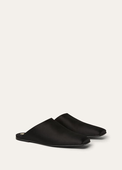ALBA FLAT MULE SATIN AF
