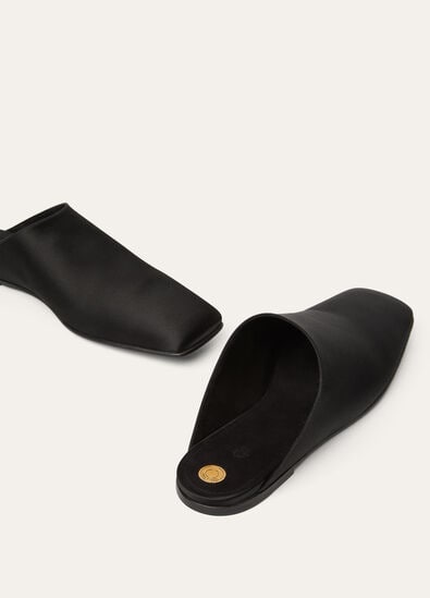 ALBA FLAT MULE SATIN AF