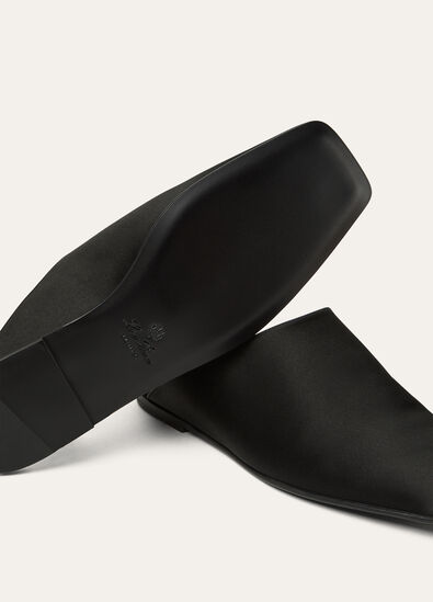 ALBA FLAT MULE SATIN AF