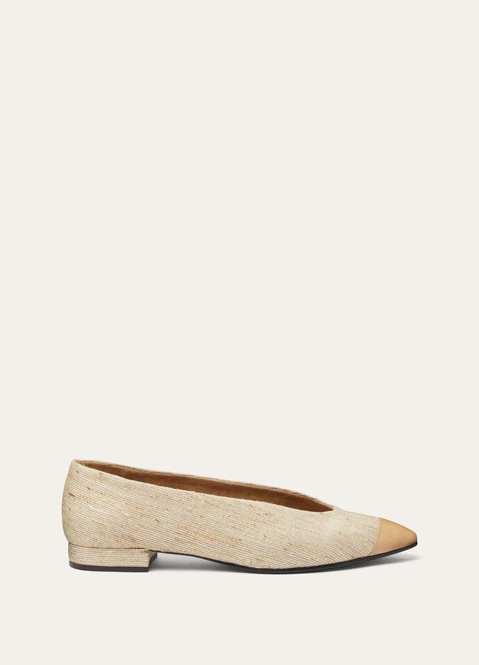 REBECCA CAP TOE BALLER. FANCY SHANTUNG & CALF AF_FAP8432_H0WT_2