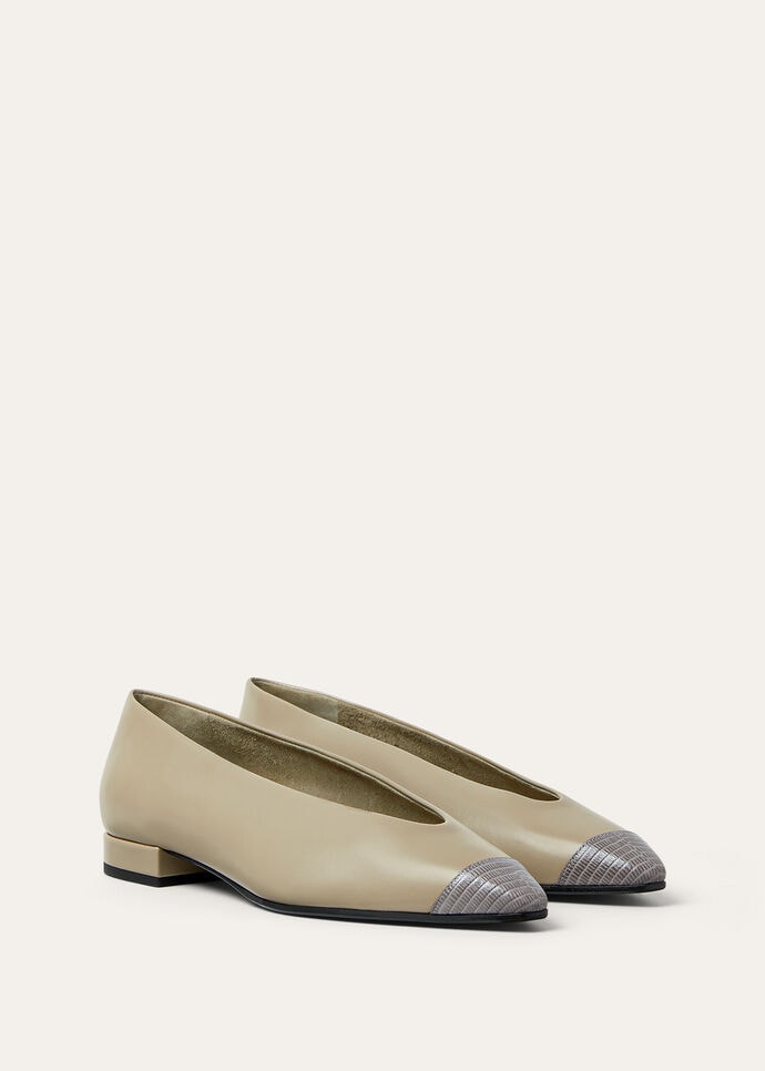 REBECCA CAP TOE BALLER. LUX. CALF & LIZ. PRINT AF_FAP8438_B5AU_2