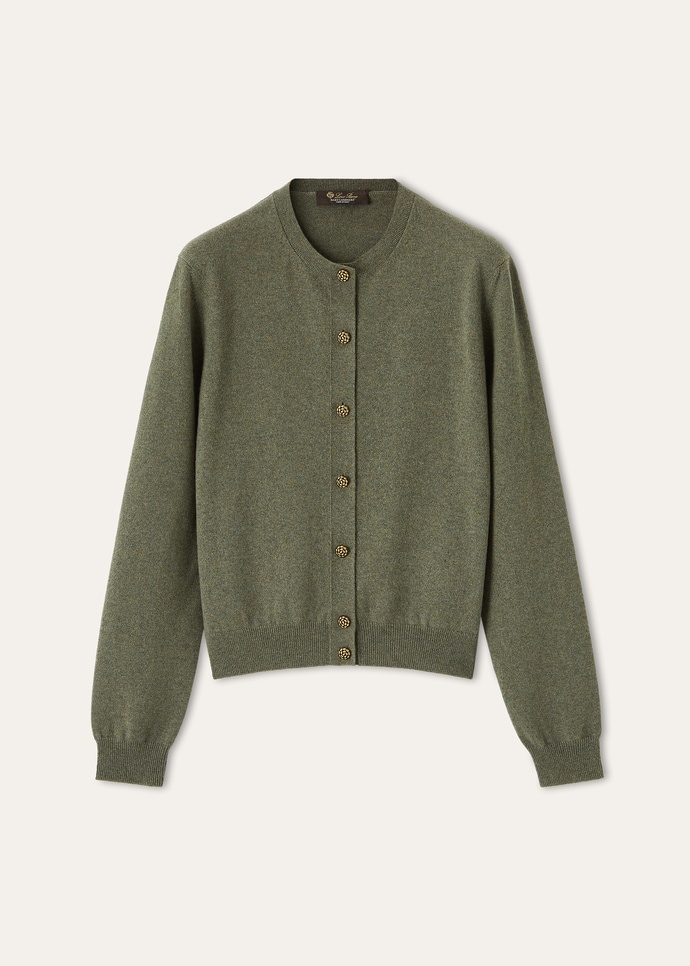 CLASSIC BABY CASH  CREWNECK CARDIGAN SWEATER GG 12_FAP8493_51BW_5