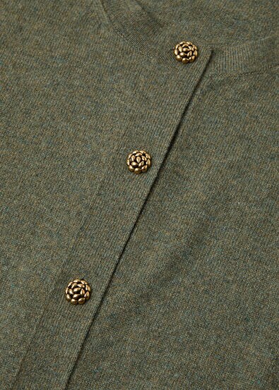 CLASSIC BABY CASH  CREWNECK CARDIGAN SWEATER GG 12