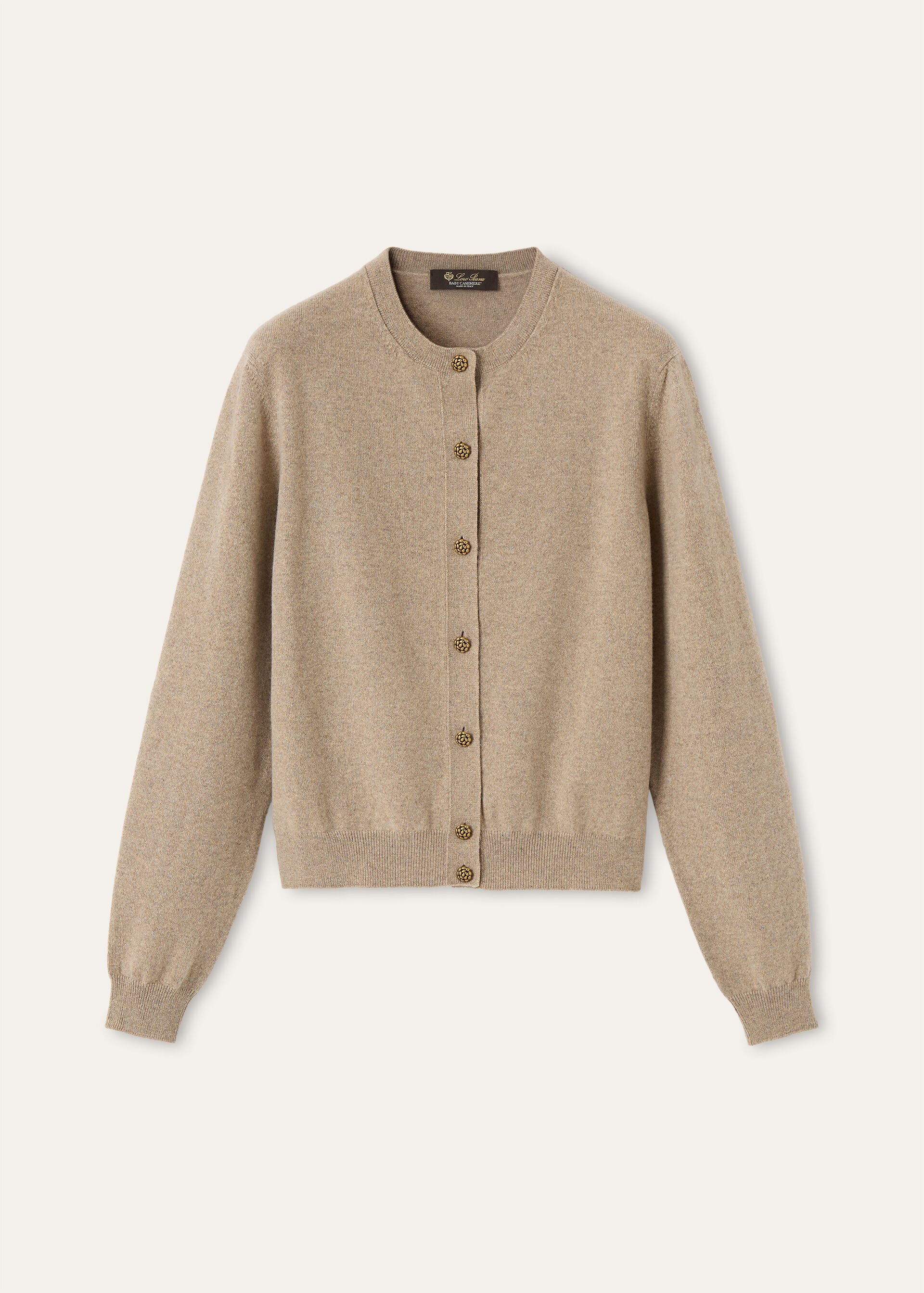 CLASSIC BABY CASH  CREWNECK CARDIGAN SWEATER GG 12