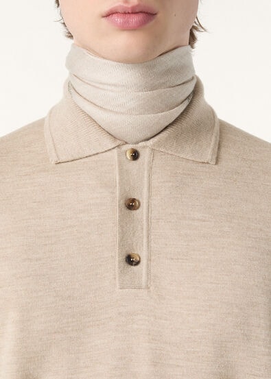 COCOONING POLO LS CASH RAW FLEECE