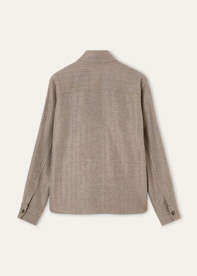 JIM OVERSHIRT WOOL LINEN HERRINGBONE TWEED