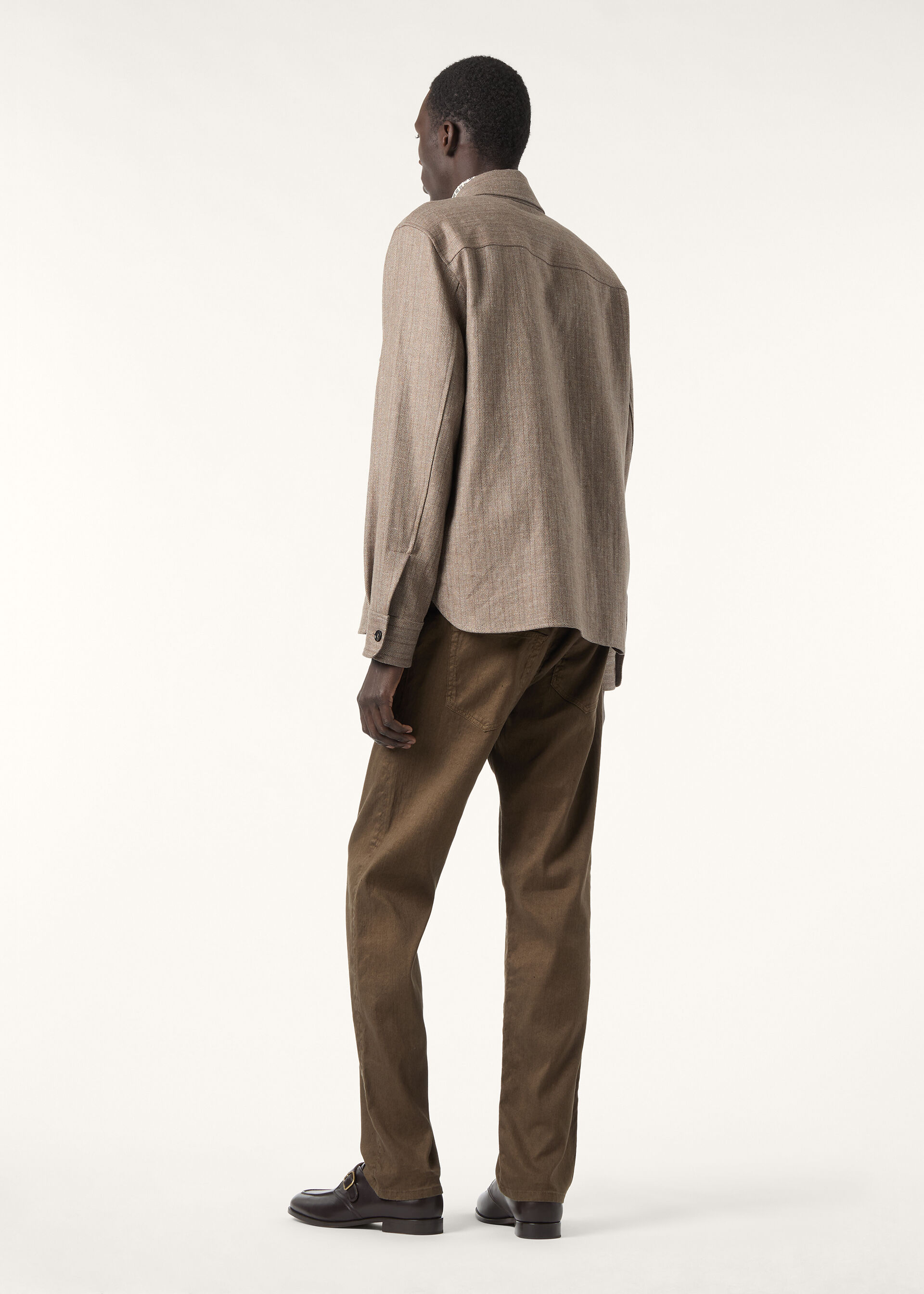 JIM OVERSHIRT WOOL LINEN HERRINGBONE TWEED
