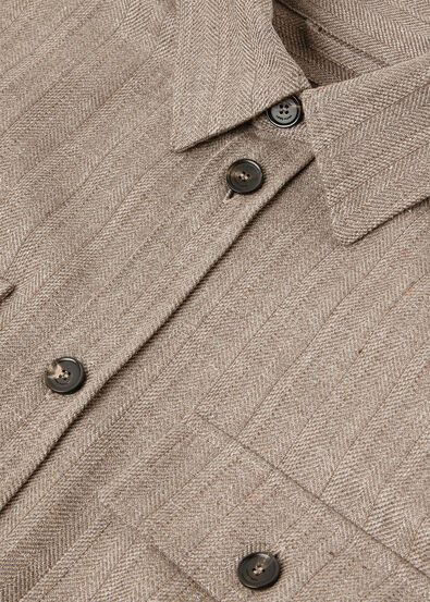 JIM OVERSHIRT WOOL LINEN HERRINGBONE TWEED