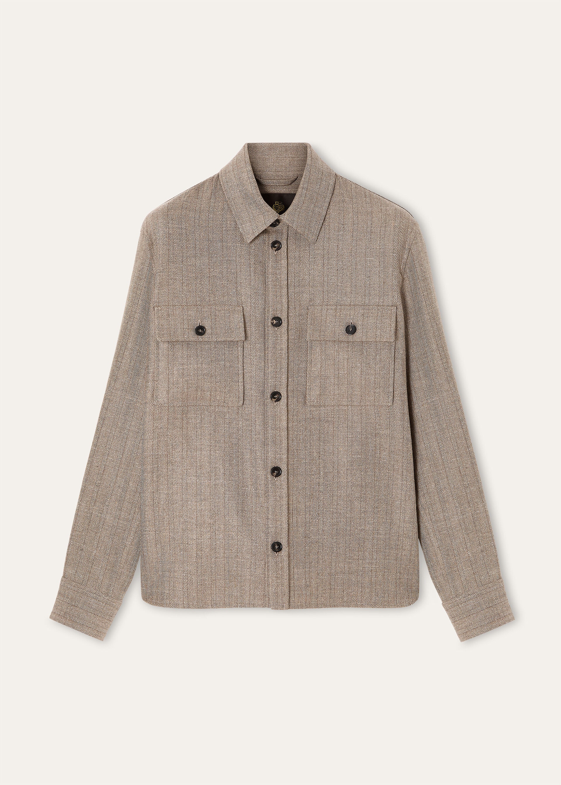 JIM OVERSHIRT WOOL LINEN HERRINGBONE TWEED