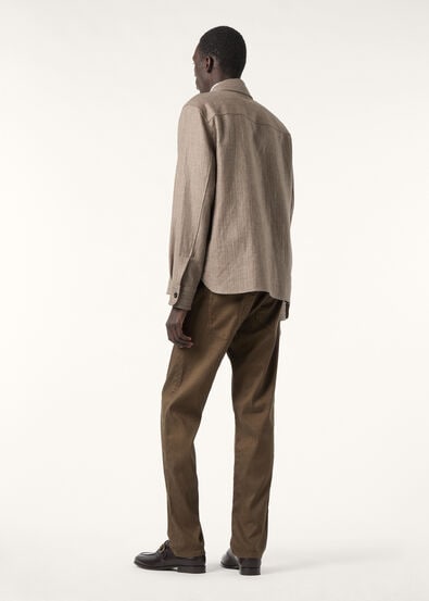 JIM OVERSHIRT WOOL LINEN HERRINGBONE TWEED