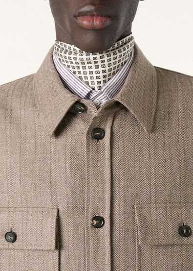 JIM OVERSHIRT WOOL LINEN HERRINGBONE TWEED