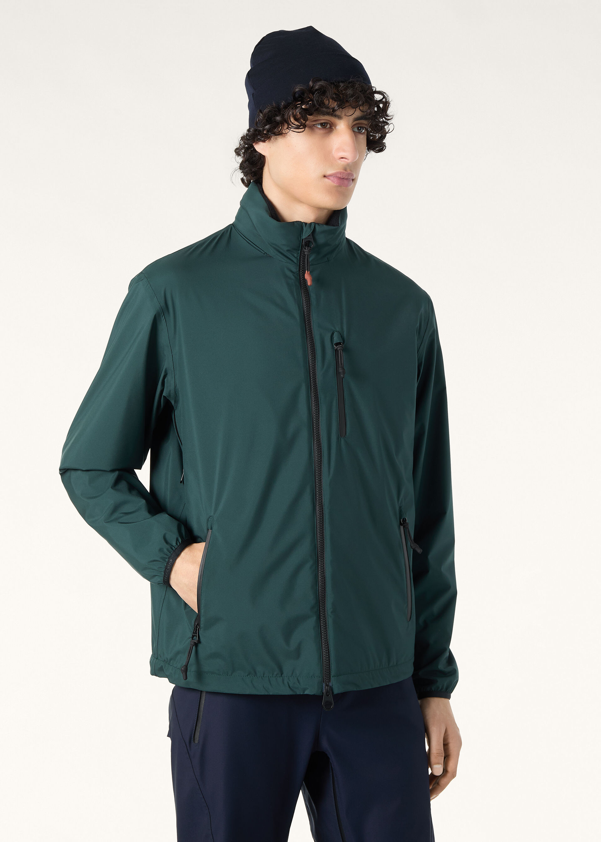 EILEN BOMBER WIND STRETCH STORM-JERSEY PILE CASH