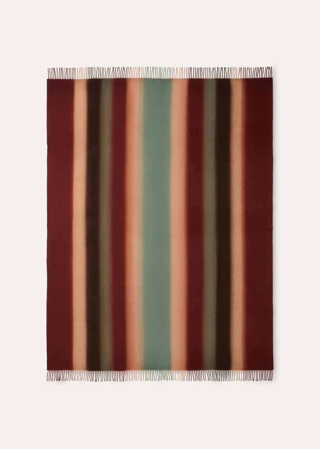PLAID SHADED STRIPE WOOL CASH