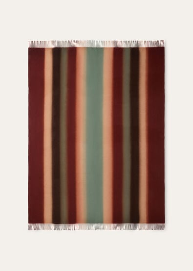 PLAID SHADED STRIPE WOOL CASH