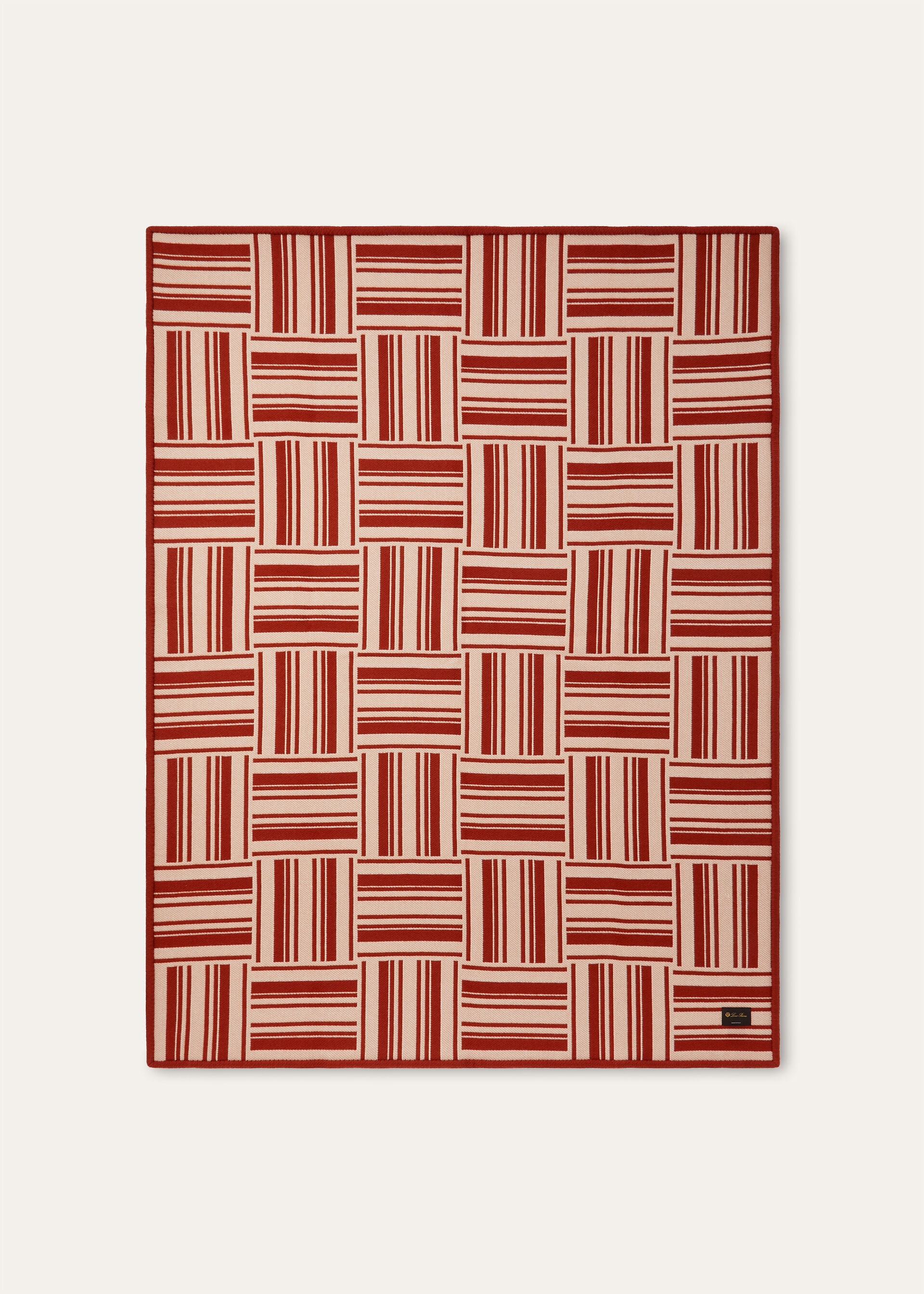 PLAID WOVEN STRIPE INTARSIA WOOL CASH