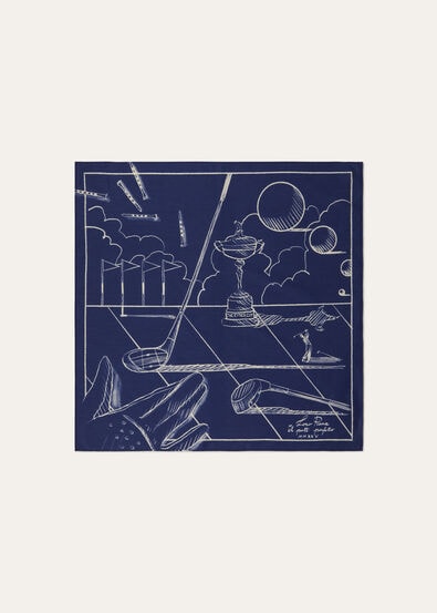 LORO PIANA IL PUTT PERFETTO FOULARD 45 SILK COTTON