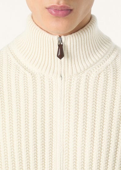 JUBILEE CABLES BOMBER SWEATER BABY CASH GG 5