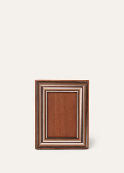 PICTURE FRAME WOVEN STRIPE INTARSIA WOOD