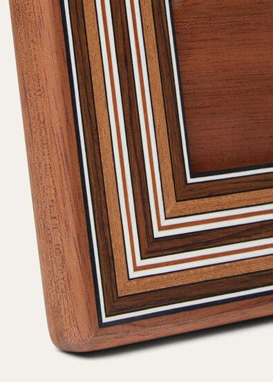 PICTURE FRAME WOVEN STRIPE INTARSIA WOOD