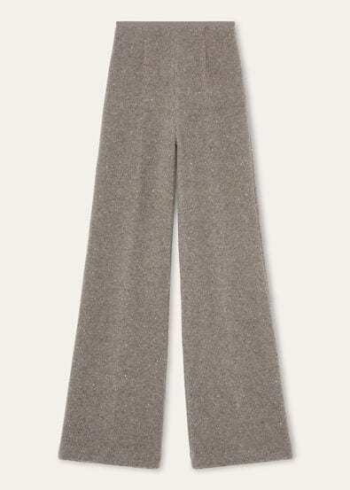 VAL D'ISERE PANTS OTTOMAN FLEECE BUTTONED CASH