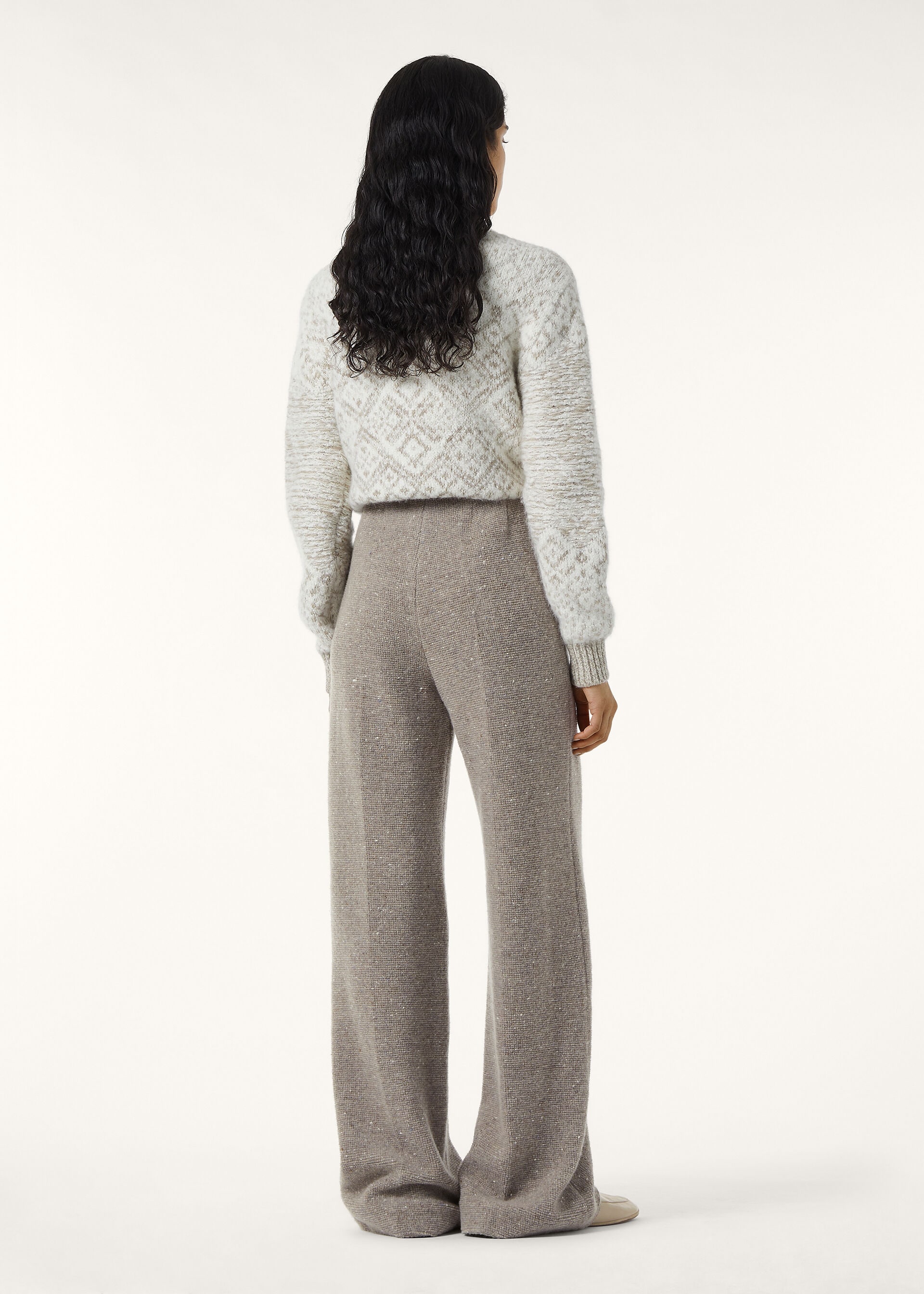 VAL D'ISERE PANTS OTTOMAN FLEECE BUTTONED CASH