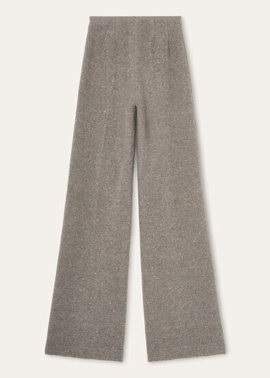 VAL D'ISERE PANTS OTTOMAN FLEECE BUTTONED CASH