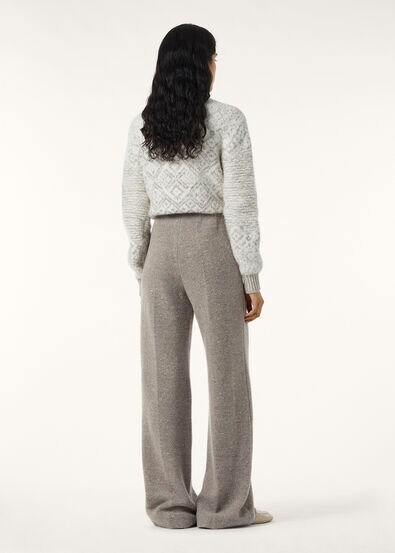 VAL D'ISERE PANTS OTTOMAN FLEECE BUTTONED CASH