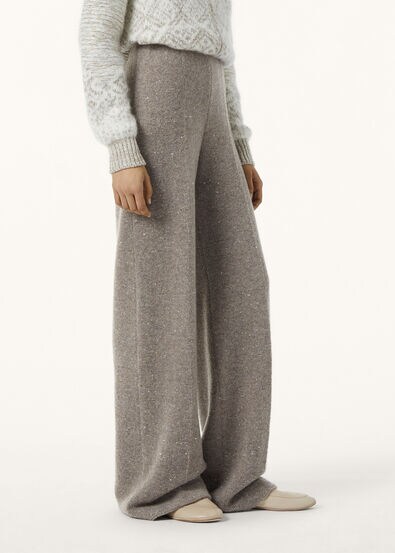 VAL D'ISERE PANTS OTTOMAN FLEECE BUTTONED CASH