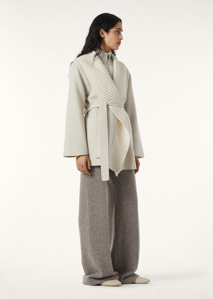 VAL D'ISERE PANTS OTTOMAN FLEECE BUTTONED CASH_FAP9431_D0X4_1