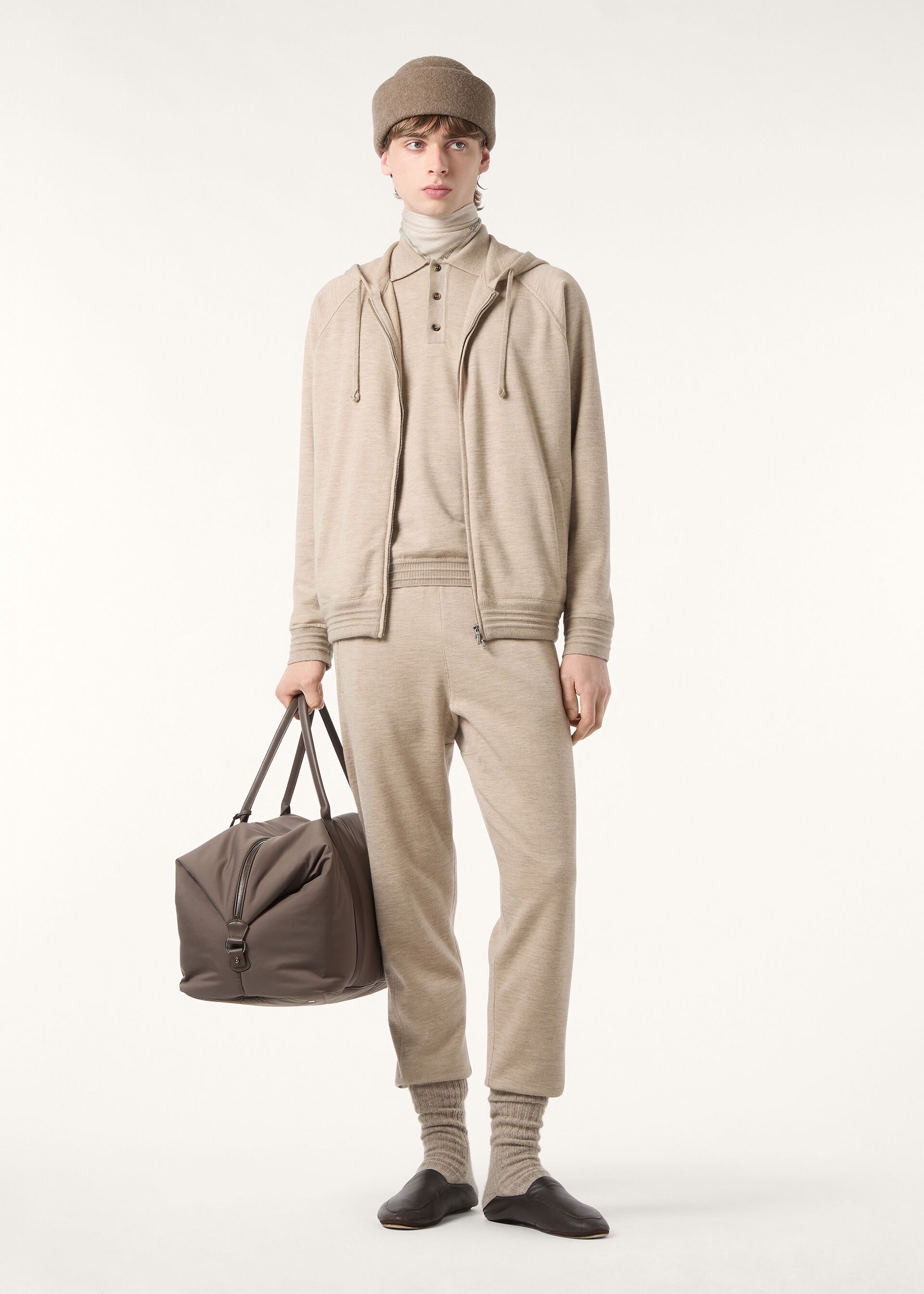 COCOONING HOODED BOMBER CASH RAW FLEECE