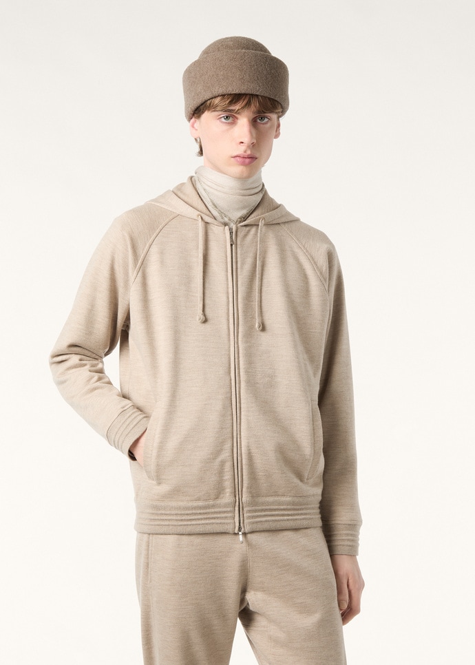 COCOONING HOODED BOMBER CASH RAW FLEECE_FAP9632_E07N_3