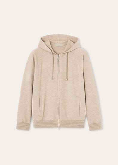 COCOONING HOODED BOMBER CASH RAW FLEECE