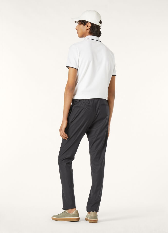 Leisure City Pants Silk, Virgin Wool Black | Loro Piana US
