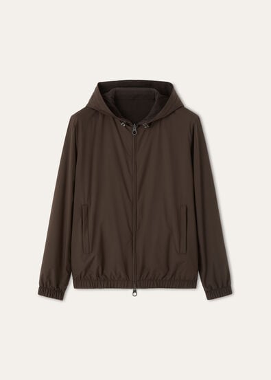 LORO PIANA HOODED BOMBER WINDMATE STRETCH STORM