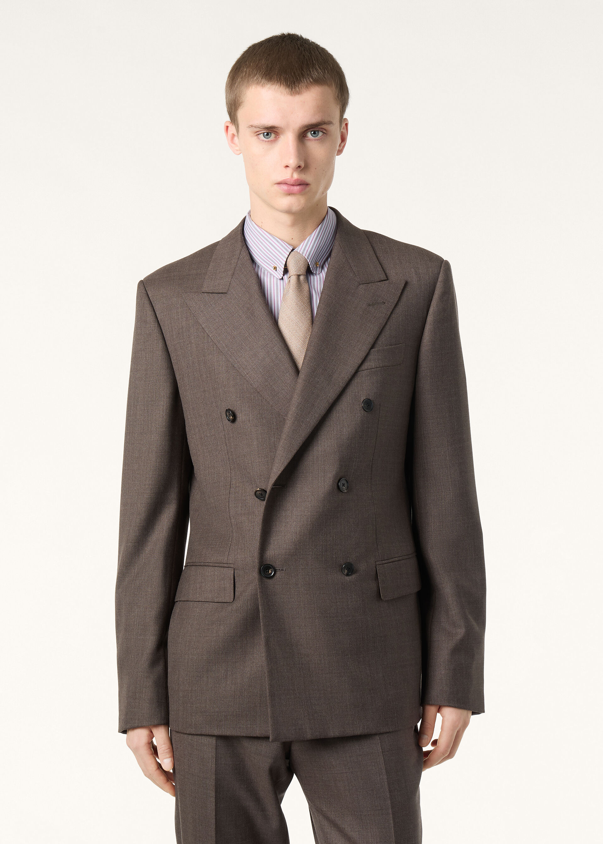INTERNATIONAL PEAK DB SUIT MELANGE GRISAILLE