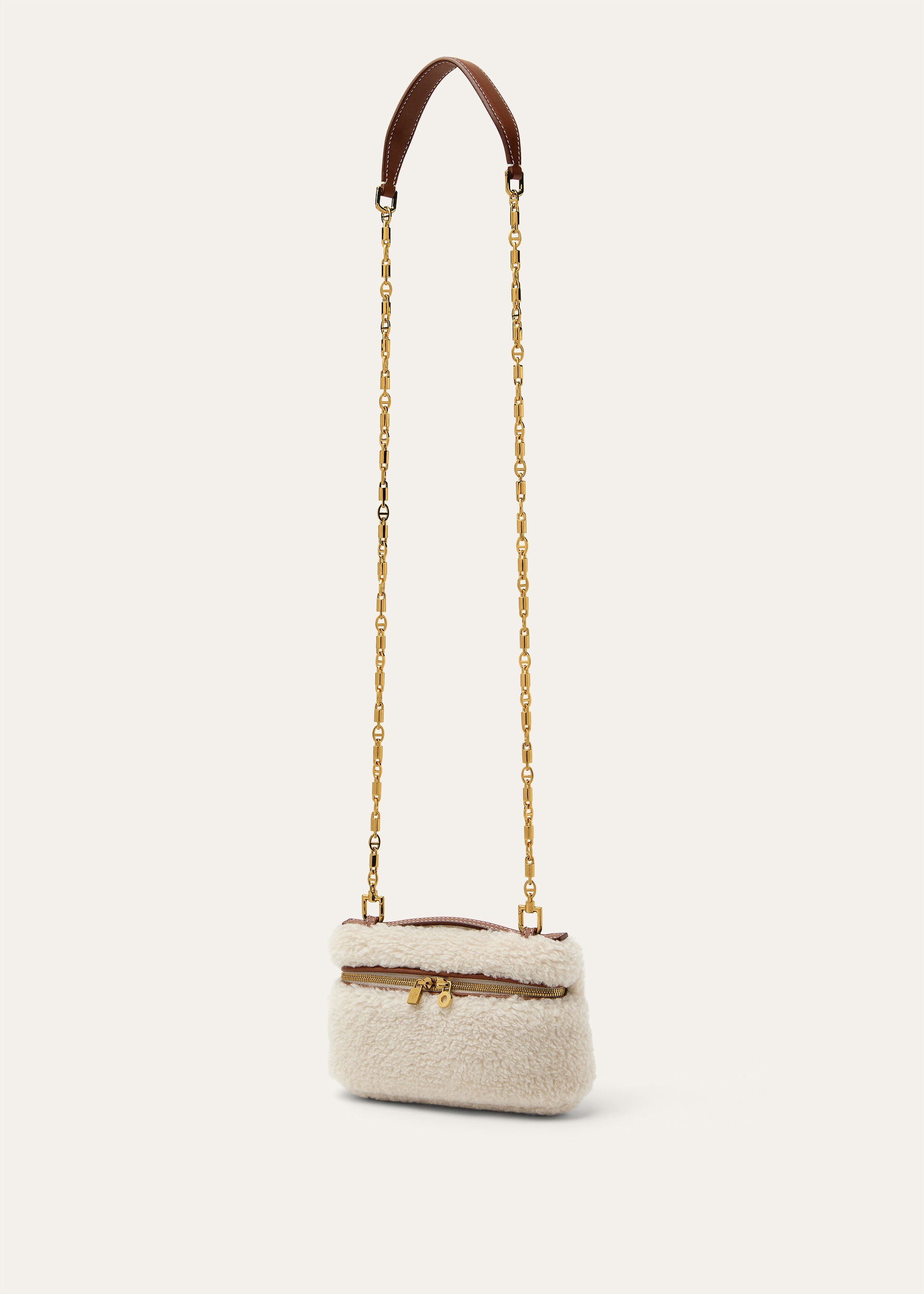EXTRA POCKET MINI POUCH CASHFUR/ROUNDED LTH