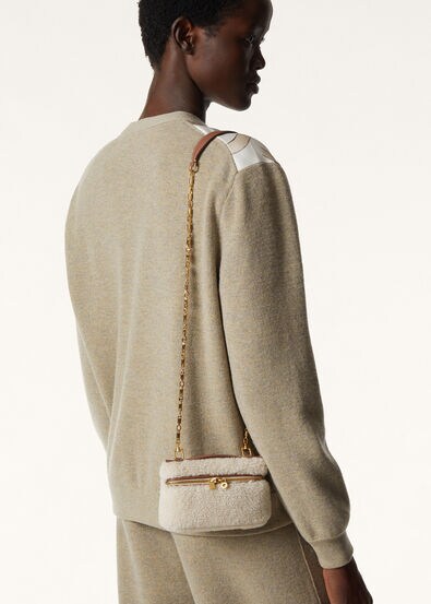 EXTRA POCKET MINI POUCH CASHFUR/ROUNDED LTH