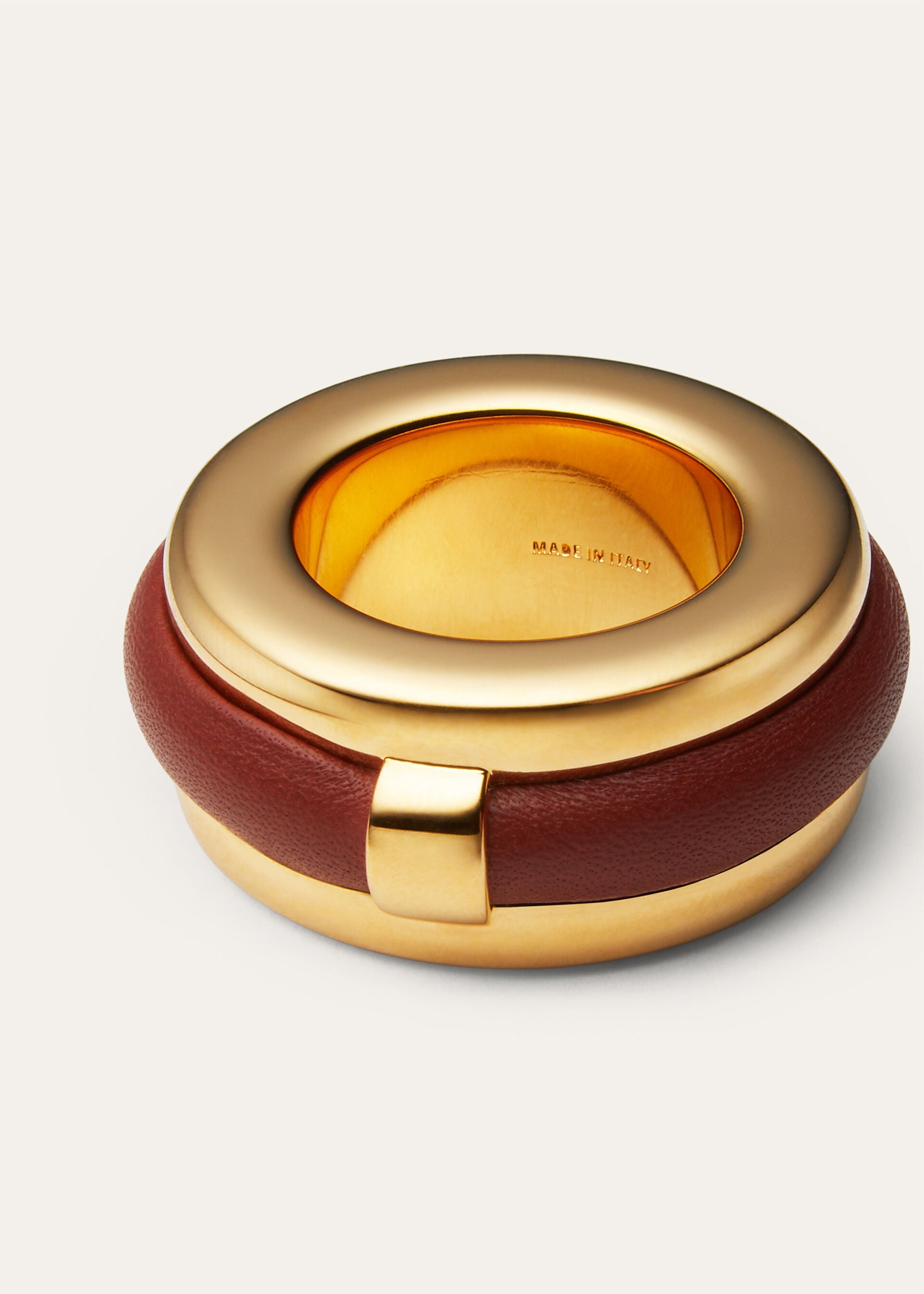 DUO SCARF RING ROUNDED LEATHER