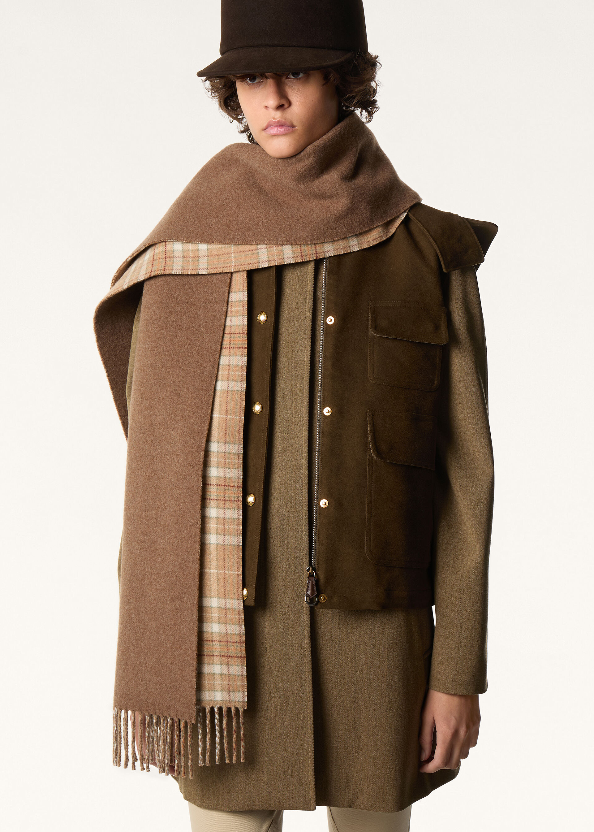 LORO CLAN DOUBLE SCARF WOOL CASH