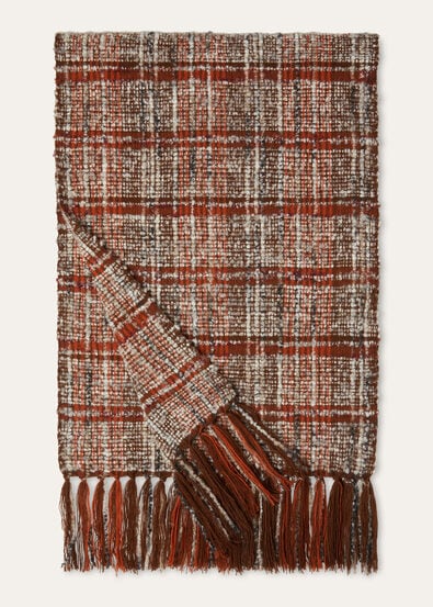 CHECK BOUCLE' SCARF CASH SILK